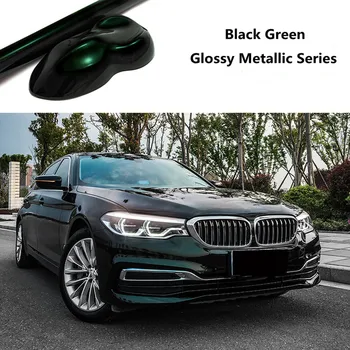 Sunice 18m Металлик, супер глянцевый винил, черный, зеленый, пленка для обертывания автомобиля, Изменение цвета кузова, Декоративная наклейка Без пузырьков воздуха