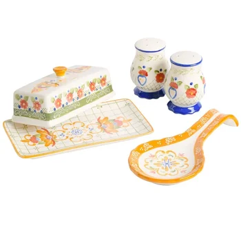 Tierra Набор аксессуаров для керамической посуды с ручной росписью из 4 предметов