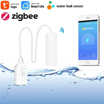 Tuya Smart Zigbee Датчик утечки воды, детектор утечки воды, сигнализация утечки воды, работающая с Zigbee Hub, датчик утечки воды Tuya