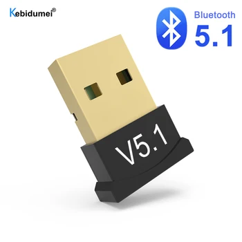 USB Bluetooth 5.1 Адаптер для ПК, динамик, аудиопередатчик Bluetooth, приемник, ключ, беспроводной USB-адаптер для мыши, клавиатуры