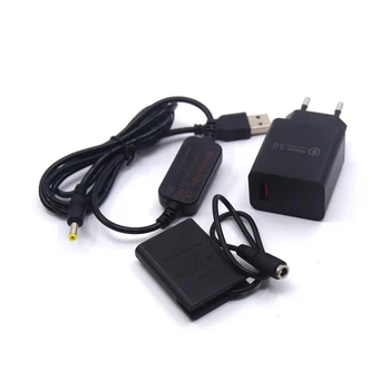 USB-кабель для постоянного тока + зарядное устройство QC 3.0 + Соединитель постоянного тока DR-100 NB-12L с фиктивной батареей для камеры Canon G1 X Mark II N100