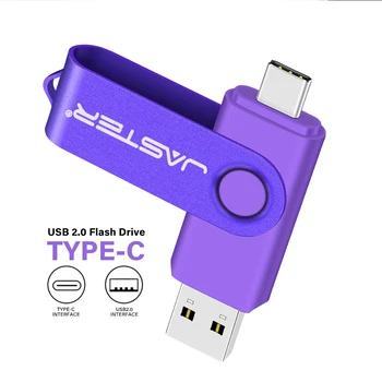 USB-накопитель TYPE-C Фиолетовый USB Флэш-накопитель 64 ГБ OTG Брелок для Ключей Ручка-Накопитель Высокоскоростной Флешки для мобильного телефона 32 ГБ Бесплатный Пользовательский Логотип