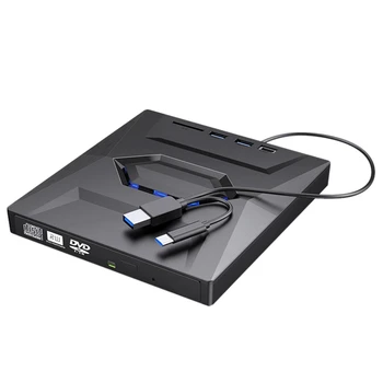 USB3.0 + DVD-проигрыватель Type-C Внешний оптический привод CD/DVD-плеер TF/SD Card Reader для ПК