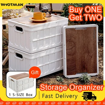 WhoTman, Органайзер для хранения в кемпинге, Деревянный ящик, Цветочный горшок Большой емкости, Складной ящик для хранения в кемпинге на открытом воздухе