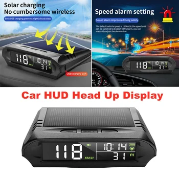 X98 Автомобильный HUD Дисплей Головной Дисплей Солнечный GPS Измеритель Скорости автомобиля, Времени, Высоты, HUD Головной Дисплей Спидометр Для Бензинового Автомобиля