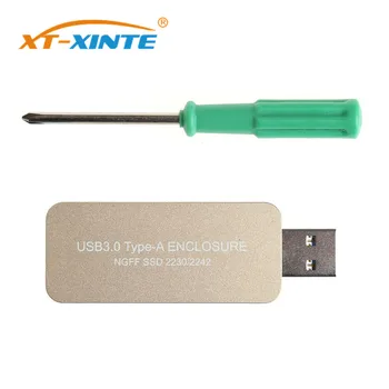 XT-XINTE M2 SATA SSD Чехол USB3.0 от Type-A до M.2 SSD Корпус B Ключ для NGFF 2230 2242 SATA HDD твердотельный накопитель Внешняя коробка