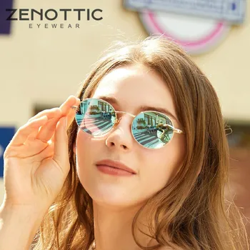 ZENOTTIC Металлические Круглые Поляризованные солнцезащитные очки для Женщин 2023, Модные Солнцезащитные Очки для Путешествий, 610011