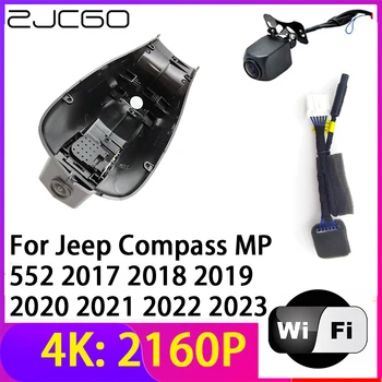 ZJCGO 4K 2160P Регистратор DVR Камера 2 Объектива Рекордер Wifi Ночного Видения для Jeep Compass MP 552 2017 2018 2019 2020 2021 2022 2023
