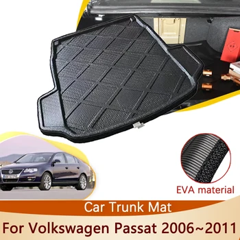 Авто Для Volkswagen VW Passat B6 2006 2007 2008 2009 2010 2011 3c Аксессуары, коврик для заднего багажника, подстилка для пола, Водонепроницаемый ковер