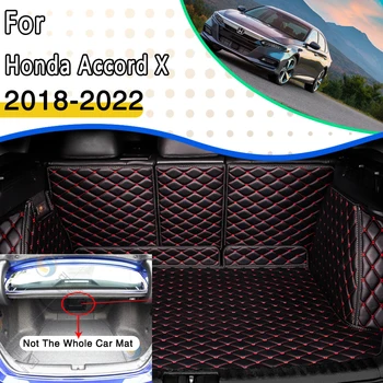 Автомобильные коврики в багажник для Honda Accord X 2018 2019 2020 2021 2022, Прочный Водонепроницаемый Защитный кожаный коврик, Специальные автомобильные аксессуары