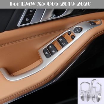 Автомобильный Стайлинг Дверной Подлокотник декоративные панели Чехлы Наклейки Отделка для BMW X5 G05 2019 Кнопки подъема оконного стекла Автоаксессуары