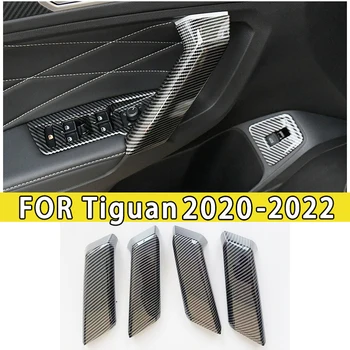 Автомобильный Стайлинг Для VW Tiguan MK2 2021-2022 ABS Пластик, Похожий На Карбоновое Волокно, Внутренние Молдинги, Глянцевое Черное Покрытие, Аксессуары