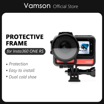 Аксессуары для камеры Vamson for Insta360 ONE RS Защитный чехол-рамка с Двухобъективной защитой для объектива камеры Insta360 Accessories VP724