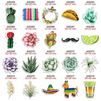 Банты ручной работы из смолы, Мексиканская серия праздничных цветов, плоская смола с принтом