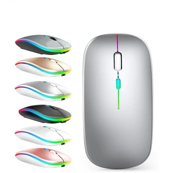 Беспроводная мышь Bluetooth с USB-перезаряжаемой RGB-мышью для компьютера, ноутбука, ПК, Macbook, игровой мыши, геймера 2,4 ГГц