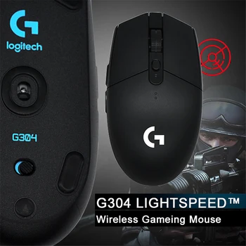 Беспроводная мышь Logitech G304 100% Оригинал, 6 Программируемых кнопок, USB-мышь, 12000 точек на дюйм, Регулируемая игровая Оптическая