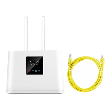 Беспроводной маршрутизатор 4G, 4G WiFi Маршрутизатор 150 Мбит/с с 2 антеннами, встроенный слот для SIM-карты, поддержка максимум 20 пользователей (штепсельная вилка США)