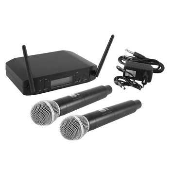 Беспроводной микрофон GLXD4 2 Канала UHF Профессиональный ручной микрофон для сцены Вечеринки Караоке церковного собрания EU Plug
