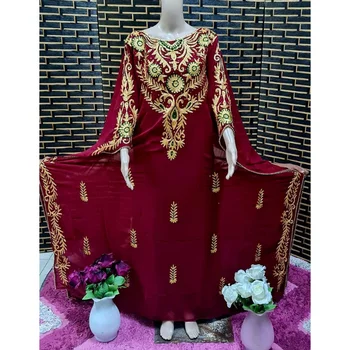 Бордовые кафтаны Платье Farasha Abaya из Дубая Марокко Очень Модное Длинное платье в европейском и американском стиле