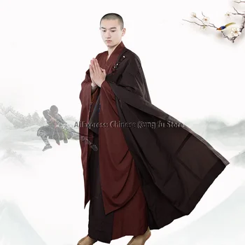 Буддийский Шаолиньский монах, Платье кунг-фу, Ряса Кеса, Костюм для боевых искусств Ушу, Униформа для медитации, Только один внешний халат