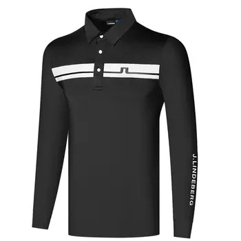 Весенне-осенняя одежда для гольфа, Мужские футболки для гольфа с длинным рукавом, Дышащая быстросохнущая спортивная рубашка для тренировок на открытом воздухе