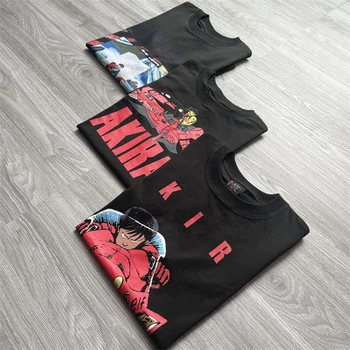 Винтажная футболка Akira Для Мужчин И Женщин с мультяшным аниме Принтом, Выстиранная Летняя Стильная футболка, топы, футболка