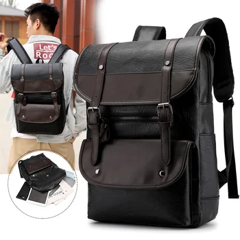 Винтажные кожаные рюкзаки для ноутбуков для школьных сумок, мужские сумки для путешествий и отдыха, Водонепроницаемые рюкзаки Большой емкости, школьные сумки для студентов