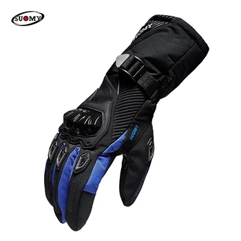 Водонепроницаемые мотоциклетные перчатки Long Guantes Moto Invierno, ветрозащитные теплые перчатки с сенсорным экраном, нескользящие защитные мотоциклетные перчатки
