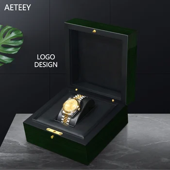 Высококачественная упаковочная коробка для часов Tourbillon из массива Дерева С яркой Поверхностью, Роскошные Откидные часы, Деревянный Футляр-Органайзер с индивидуальным Логотипом