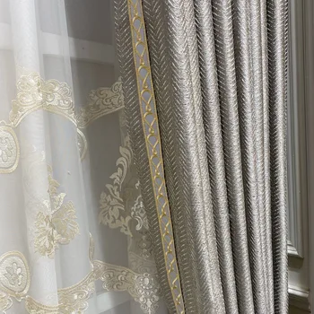 Высококачественные дизайнерские шторы для гостиной, столовой, спальни, высокоточная темно-серая минималистичная ткань для диванных подушек в скандинавском стиле