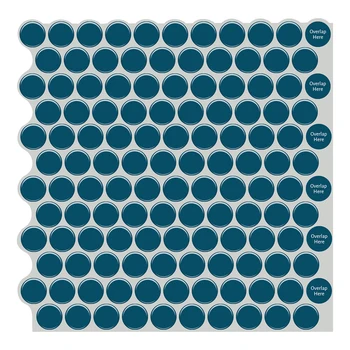 Горячая распродажа, Синие наклейки на стену большого размера, 3D Круглая монета, настенная плитка, прочные самоклеящиеся наклейки на стены для внутреннего применения