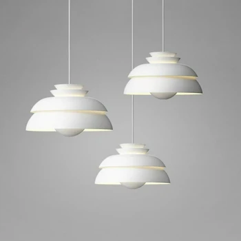 Датский дизайнерский подвесной светильник в скандинавском стиле, простой минималистичный креативный бар, столовая, белая круглая люстра, подвесы для светильников