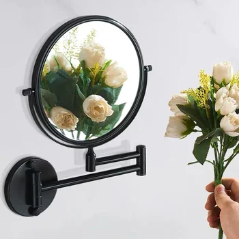Двустороннее Зеркало для макияжа, Зеркало для ванной Комнаты, 3-кратное Увеличительное стекло, Вращающееся Зеркало для столешницы, Зеркало для туалетного столика, Настенное зеркало, Зеркальная стена