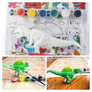 Детские игрушки для раскрашивания динозавров своими руками, креативная гипсовая картина с граффити, раскраска для мальчика, подарок на день рождения