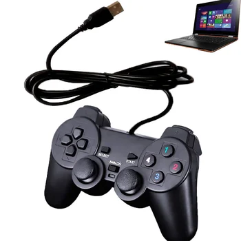 Джойстик, проводной USB-контроллер для ПК, игровой контроллер для ноутбука, компьютер для ПК, двойные вибрационные двигатели для Windows