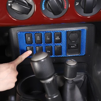 Для 2007-2021 Toyota FJ Cruiser из мягкого углеродного волокна, синяя декоративная рамка для помощи при вождении автомобиля, наклейка, аксессуары для интерьера автомобиля