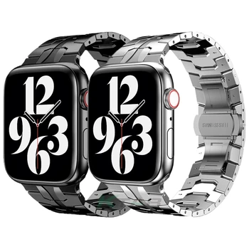 Для Apple Watch Ультра 49 мм ремешок Железный Человек металлический ремешок из нержавеющей стали для Apple iwatch 8 SE 7 6 5 4 45 мм 44 мм 42 мм браслет
