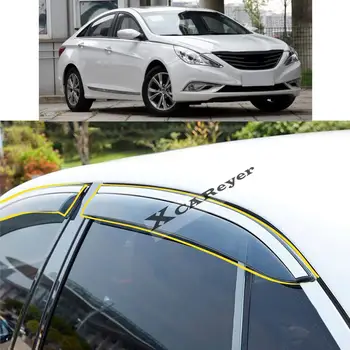 Для HYUNDAI SONATA 8th 2011-2012 2013 2014 2015, автомобильная наклейка, пластиковое оконное стекло, ветровой козырек, защита от дождя/Солнца, вентиляционные детали