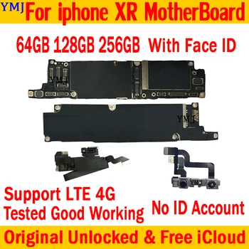 Для iPhone XR Оригинальная Разблокированная Материнская плата С/Без Face ID Бесплатно icloud IOS Логическая плата С Полным Набором чипов 64 гб 128 ГБ 256 ГБ Пластина