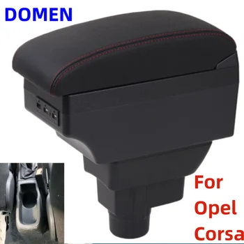 Для Opel Corsa D Коробка для подлокотников Центральное хранилище содержимого С выдвижным отверстием для чашки Большое пространство Двухслойная USB-зарядка