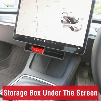 Для Tesla Модель 3 Модель Y 2021-2023 Коробка для автомобильных органайзеров Автокресло Под экраном Коробка для хранения Аксессуаров