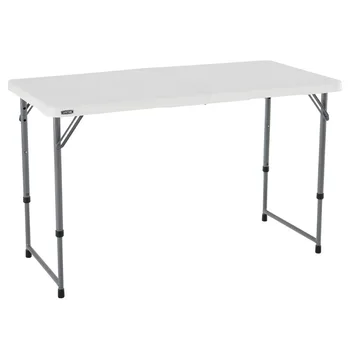 Долговечный 4-футовый складной стол, белый гранит - 4428
