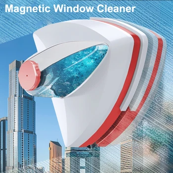 Домашний Очиститель окон, Ластик для стекла с впрыском воды, Двухсторонний магнитный Ластик для окон, Двухслойный инструмент для чистки полого стекла