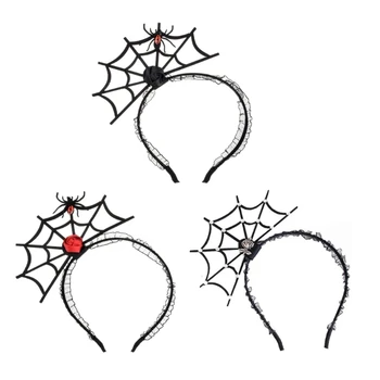 Женская заколка для волос в виде паутины, Темная серия, Повязка на голову, реквизит для вечеринки в честь Хэллоуина, аксессуары