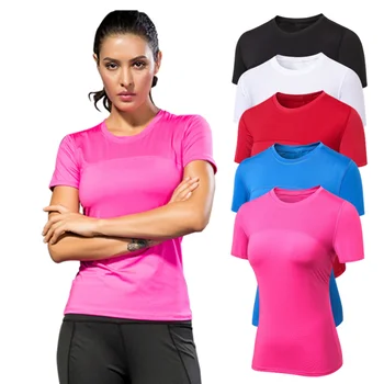 Женская облегающая футболка для занятий йогой, бегом, Пилатесом, Спортивная одежда для фитнеса, быстросохнущая спортивная одежда, Спортивная одежда для девочек