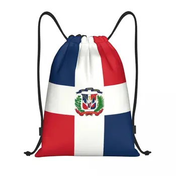 Изготовленные на заказ Сумки с завязками с Флагом Доминиканской Республики для тренировок, Рюкзаки для Йоги, Мужские И Женские спортивные сумки для спортзала