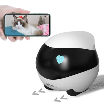 Интерактивная камера безопасности для домашних животных 1080P с 2-полосным звуком, самозаряжающиеся Кошки, собаки-компаньон 