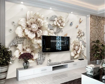 Интерьер beibehang, объемные изысканные роскошные трехмерные украшения, цветы, фон для телевизора, обои papel de parede