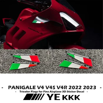 Итальянские Трехцветные Флаги для Крыльев 3D Наклейка На Крылышко С Боков Для Ducati PANIGALE V4 V4S V4R 2022 2023 SBK Новый
