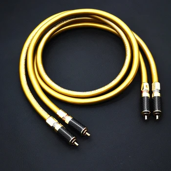 Кабель Hifi пара аудиокарт Hifi Hexlink Golden 5-C с разъемом RCA из углеродного волокна, соединительный кабель аудиокабель